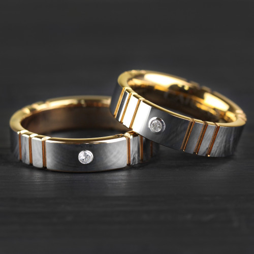 Мужское кольцо из карбида вольфрама CARRAJI R-TU-0082 с фианитом оптом