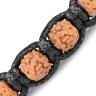 Плетеный браслет в стиле Шамбала Everiot Select LNS-2017 из рудракши и гематита оптом