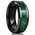 Черное кольцо из стали TATIC RSS-6773 с зеленым узором "Кельтский дракон"