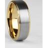 Мужское кольцо из тистена (титан-вольфрама) с покрытием цвета желтого золота Tisten R-TS-028 оптом
