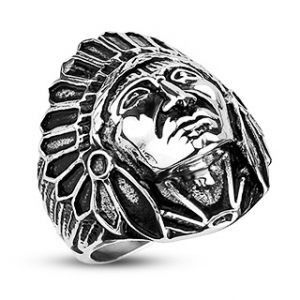 Мужское кольцо из стали SPIKES "Индеец Апачи" R-H2161 оптом