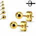 Серьги-гвоздики в форме шариков TATIC SSEB-GD от 2 до 7 мм, цвета желтого золота