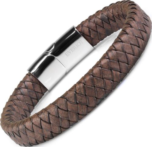 Мужской плетеный браслет из коричневой кожи Everiot Select LNS-5012 оптом