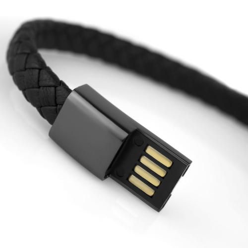 Мужской браслет-кабель USB type-C Everiot CB-MJ-0001-typeC из кожи оптом