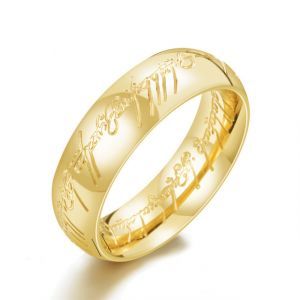 Кольцо Всевластия STEELS RSS-2764 из стали, с покрытием цвета желтое золото и надписью