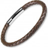 Мужской кожаный браслет плетеный Everiot Select LNS-5020 коричневый (5 мм) оптом