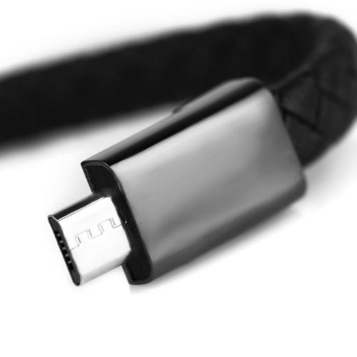 Мужской браслет-кабель micro USB Everiot CB-MJ-0001-mUSB из кожи оптом