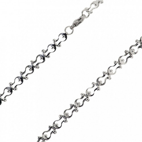 Мужская стальная цепь N-0216316 фантазийного плетения оптом
