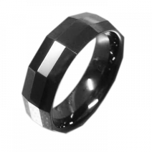 Мужское кольцо из черной керамики CR-027021