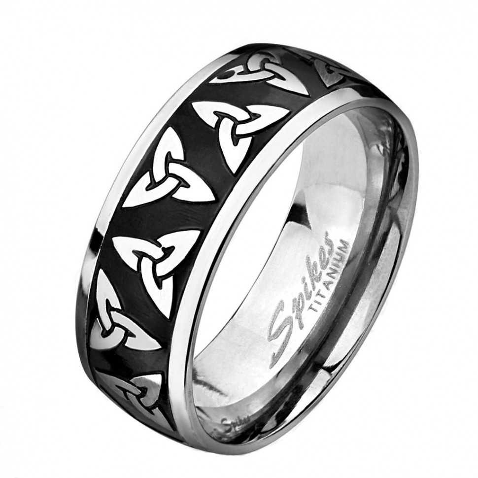 Мужское кольцо из титана Spikes R-TI-4399 с кельтским орнаментом оптом
