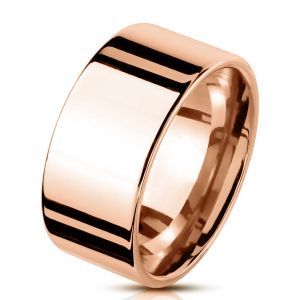 Широкое кольцо шайба из стали TATIC RSS-0173, цвет розового золота, глянцевое