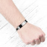 Мужской панцирный браслет-цепочка TATIC SSBQ-3042 из стали с черной пластиной для гравировки оптом