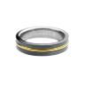 Черное мужское кольцо из карбида вольфрама CARRAJI R-TU-0083 с золотистой полосой оптом