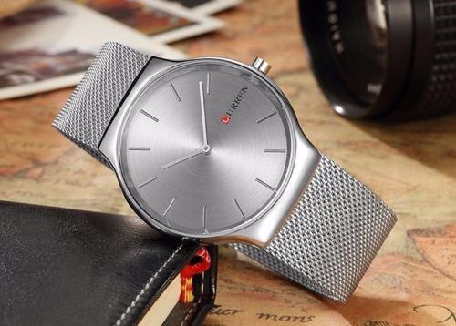 Мужские наручные часы из стали с миланским сетчатым браслетом Curren CR-8256 оптом