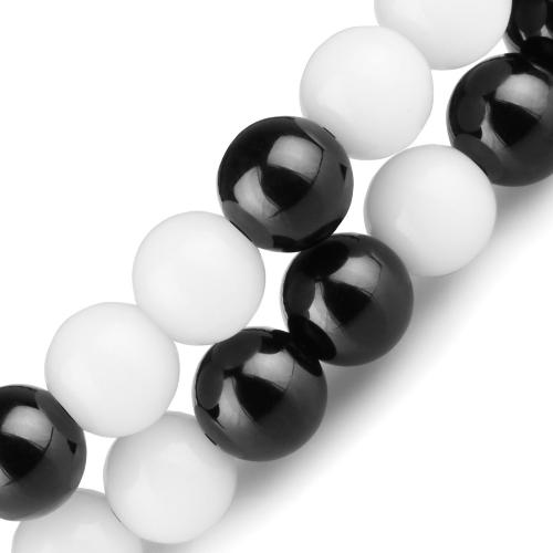 Набор браслетов на резинке из черного и белого агата Everiot Select select LNS-2138 оптом