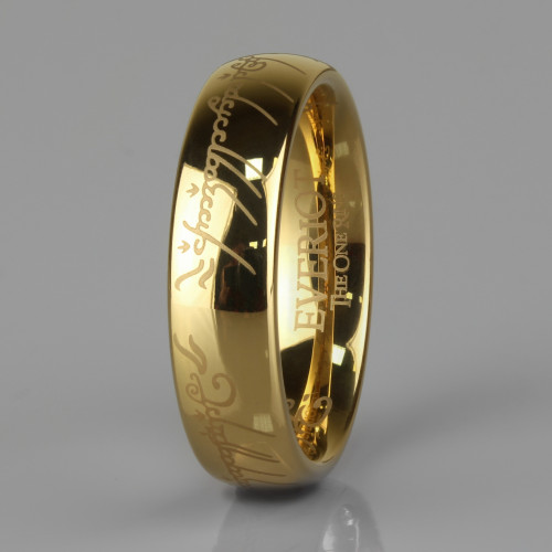 Кольцо Всевластия Everiot R-TG-0131 из вольфрама, IP-покрытие желтое золото оптом