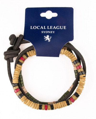Набор мужских браслетов из кожи, дерева и кости  Local League CS-LBM20 оптом
