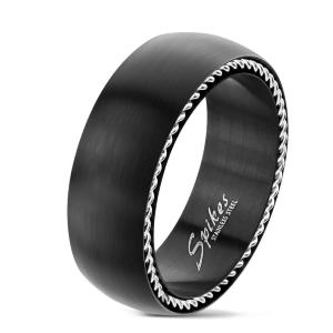 Мужское кольцо из стали c черным покрытием Spikes R-M6592