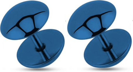 Серьги из стали PiercedFish PSFX-52  (Фейк-плаг обманка) круглой формы оптом